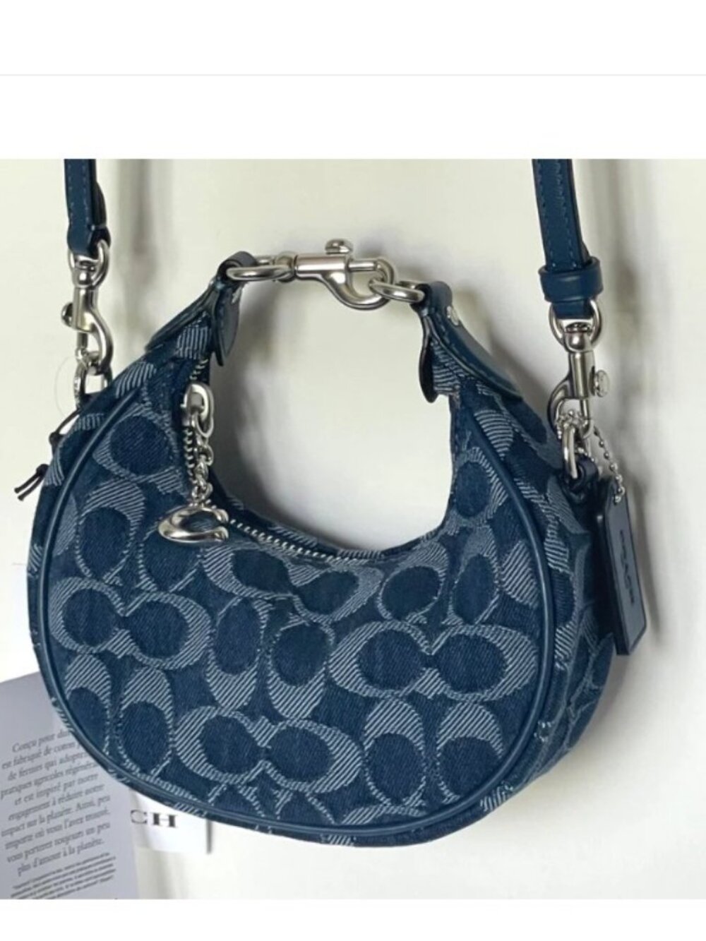 Coach Jonie Bag CAO04 Signature Denim Deep Blue Multi Crossbody Wristlet - Picture 5 of 13